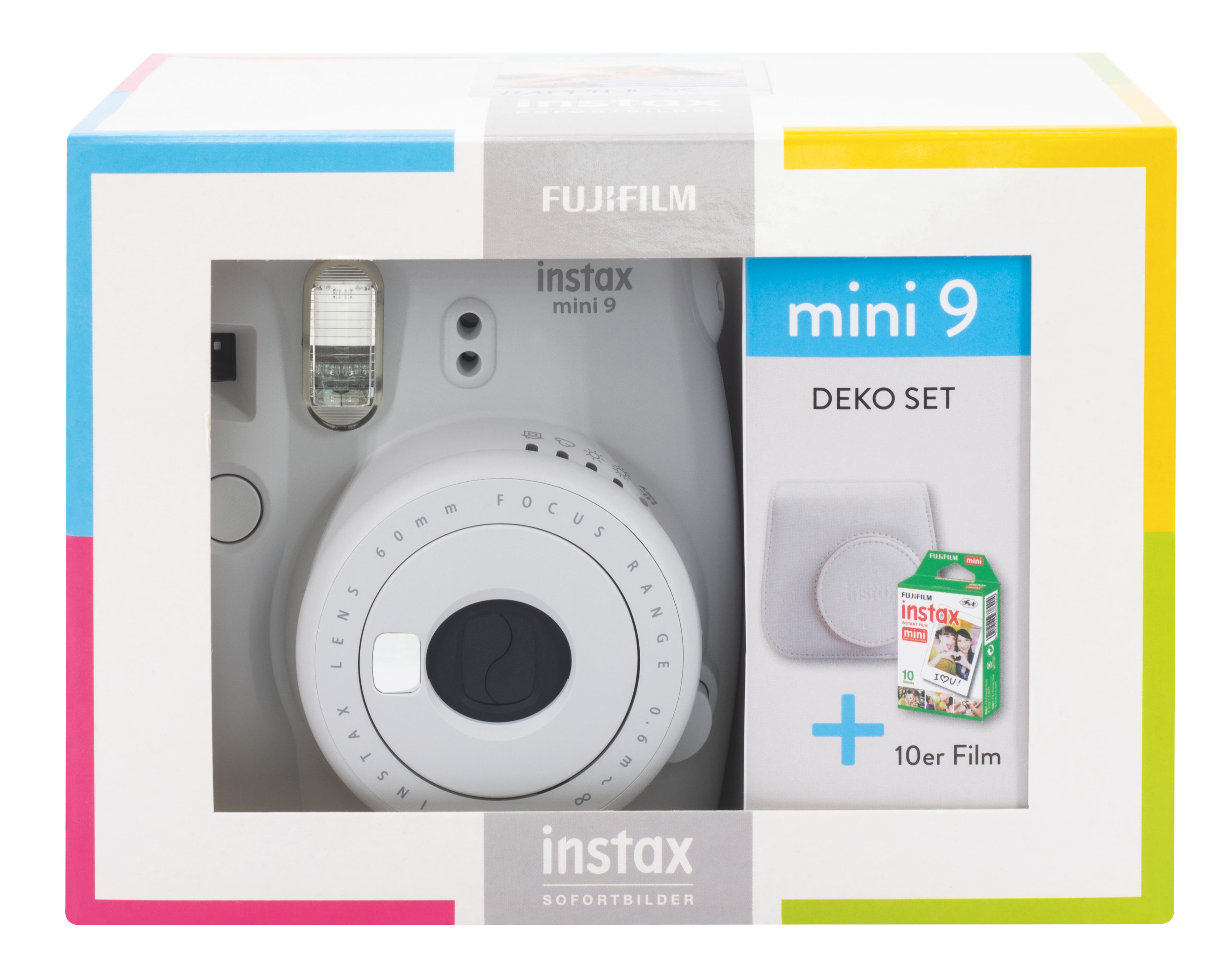 FUJIFILM Instax Mini 9 Travel Set Sofortbildkamera, Smoky White
