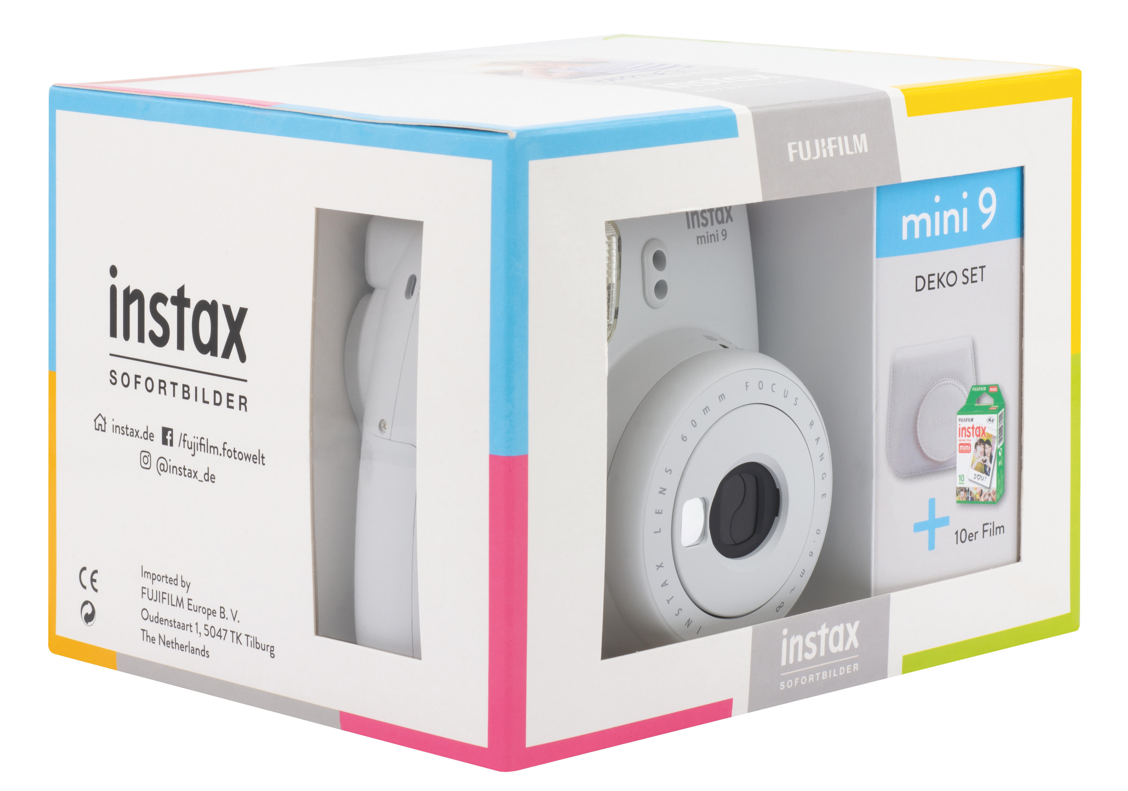 FUJIFILM Instax Mini 9 Travel Set Sofortbildkamera, Smoky White