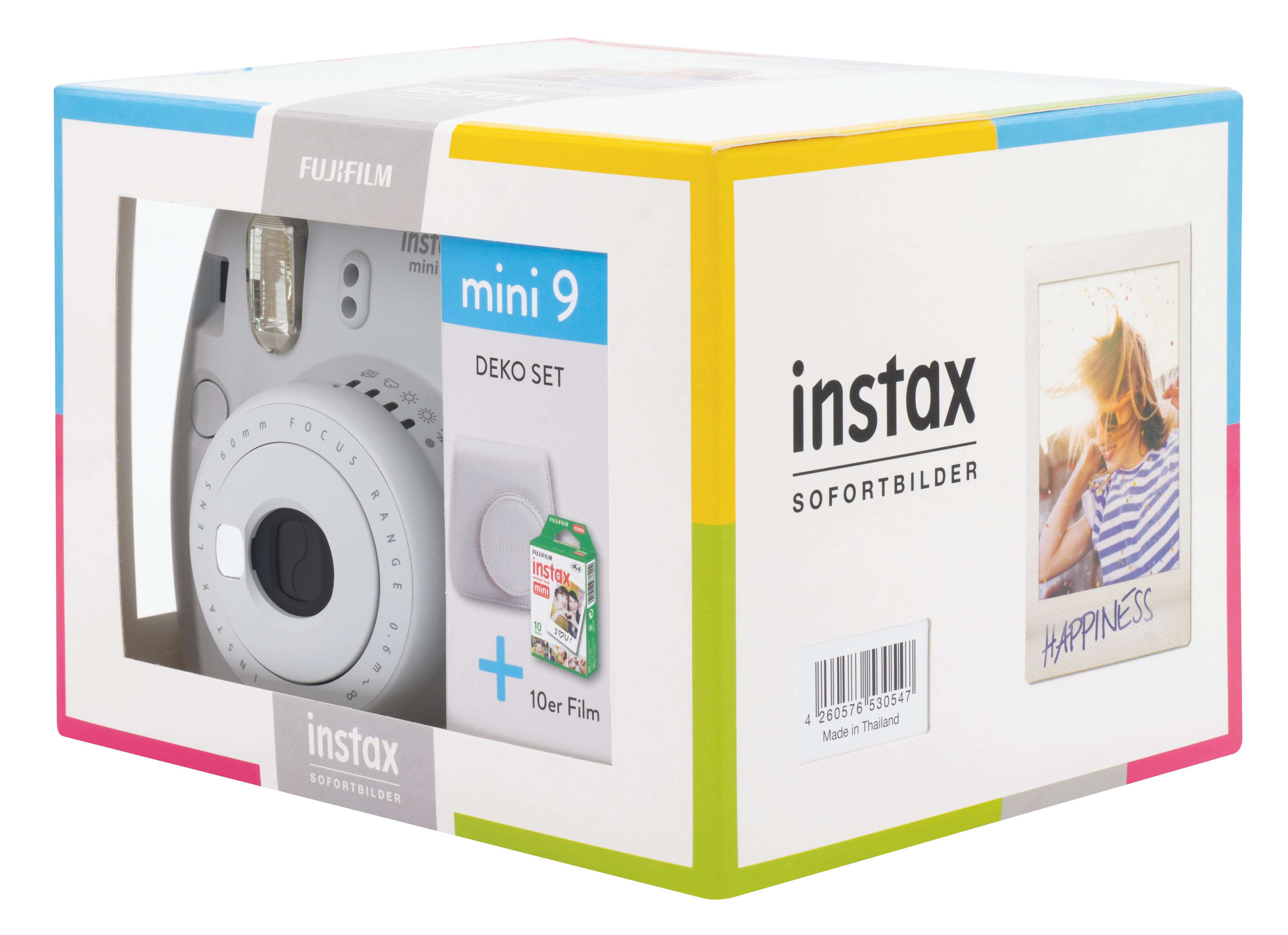 FUJIFILM Instax Mini 9 Travel Set Sofortbildkamera, Smoky White