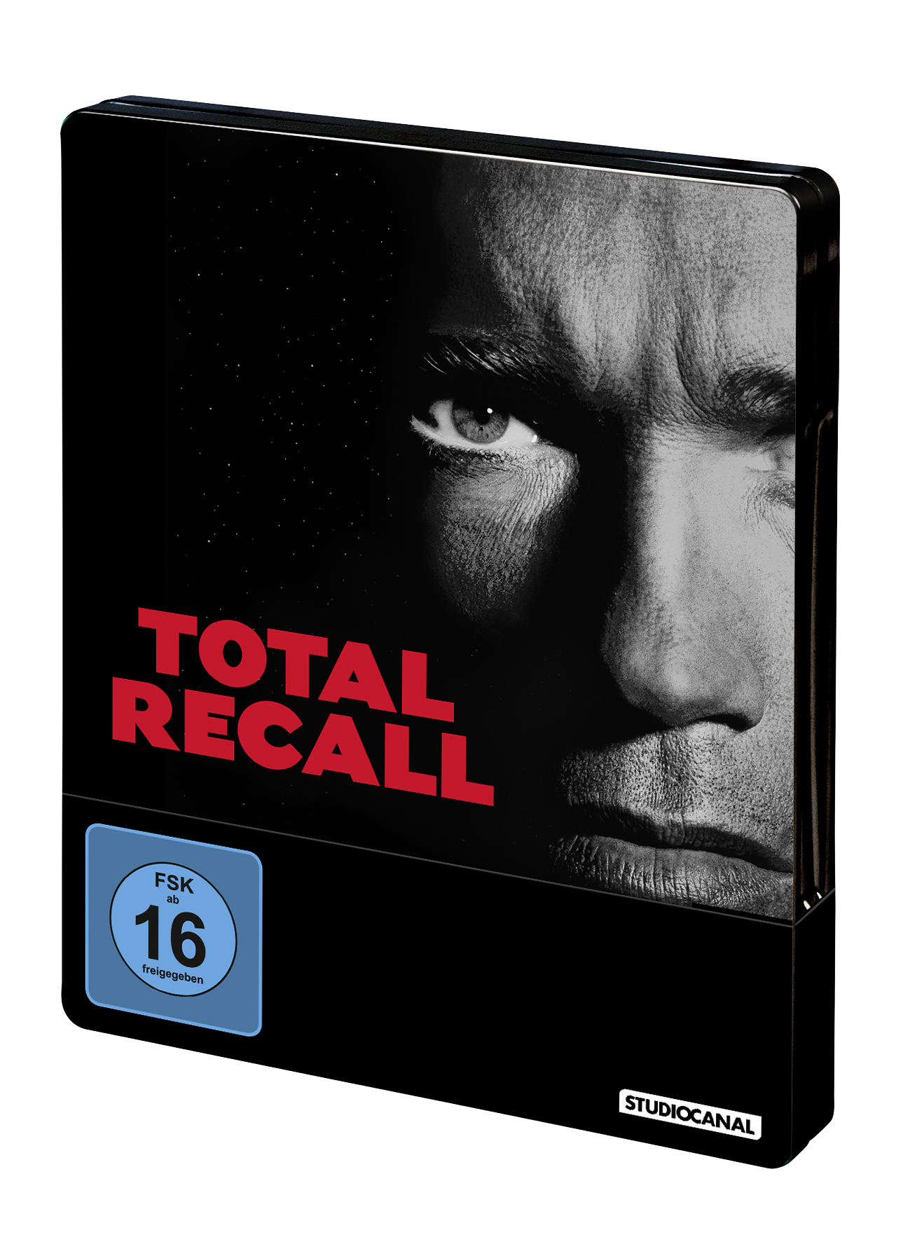 Aufrechter Staubsauger, überwiegend schwarz und rot.