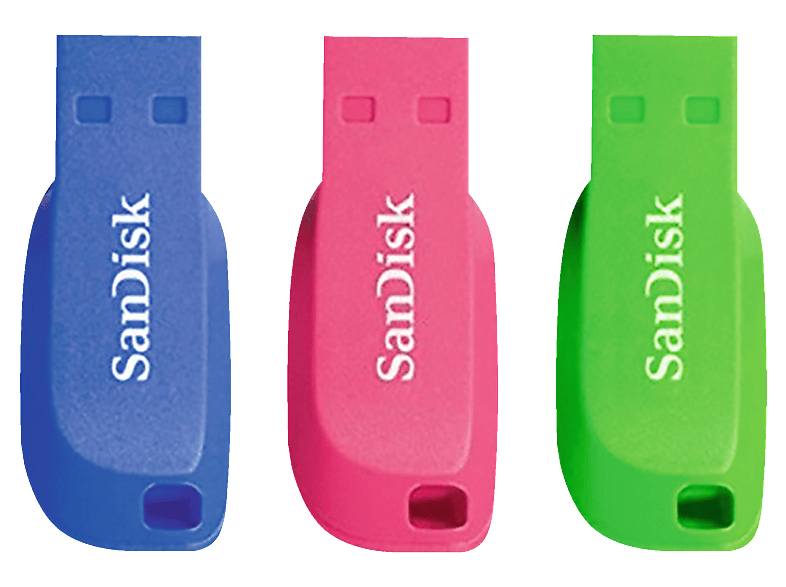 Pendrives de 16GB | Sandisk Cruzer Blade, USB 2.0, Tipo A, Azul, Verde ...