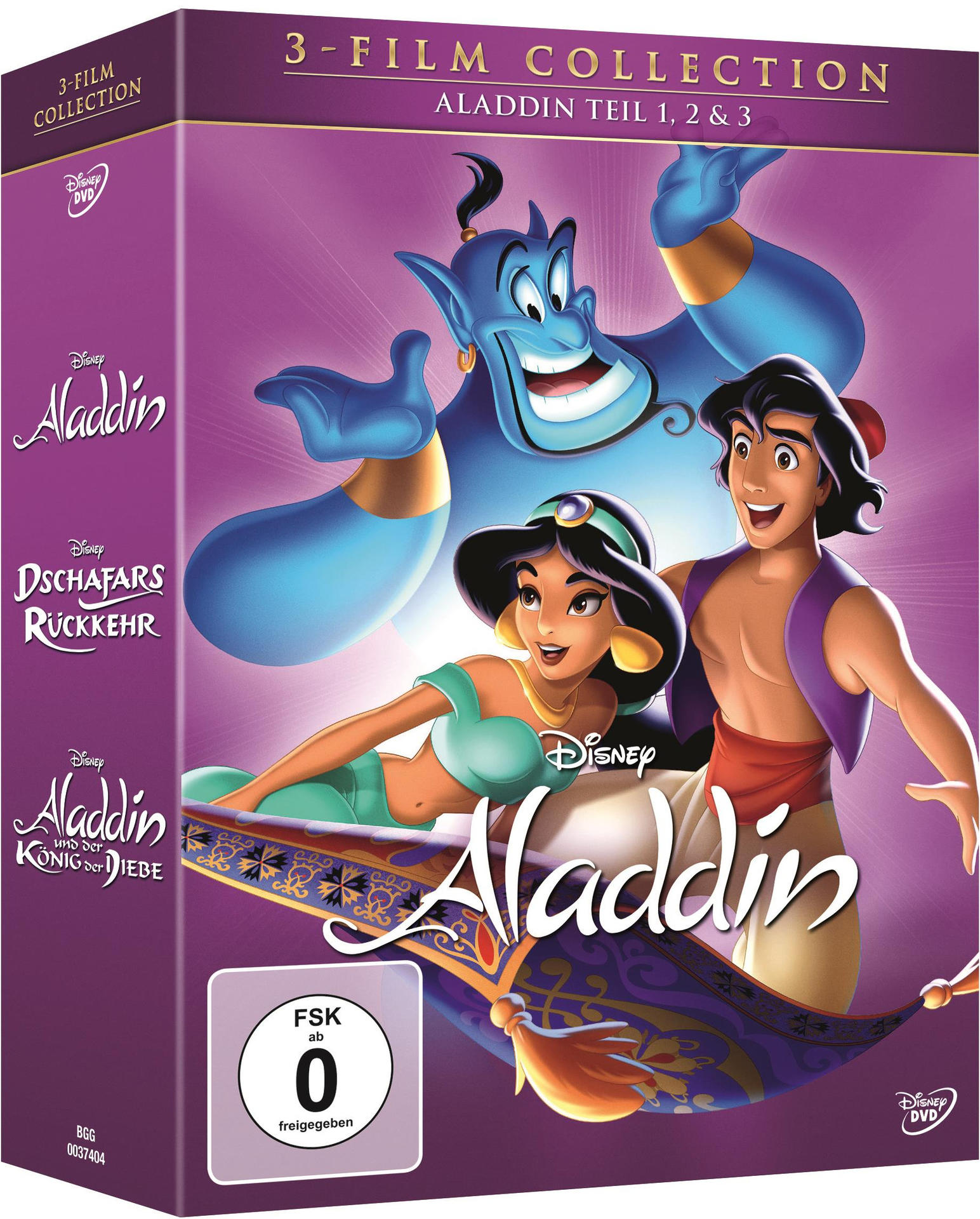 Aladdin DVD-Box-Set mit Charakteren auf dem Cover.