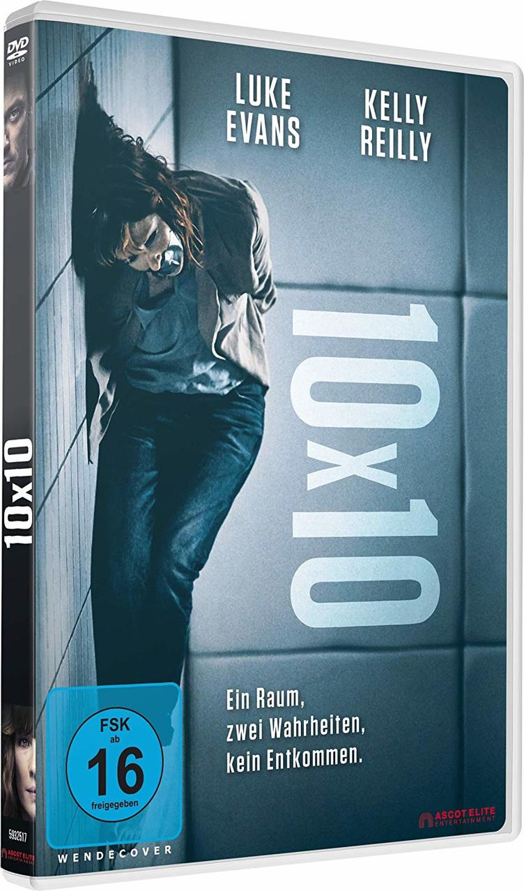DVD-Cover für den Film '10x10', eine Frau lehnt an einer Wand, grauer Hintergrund.