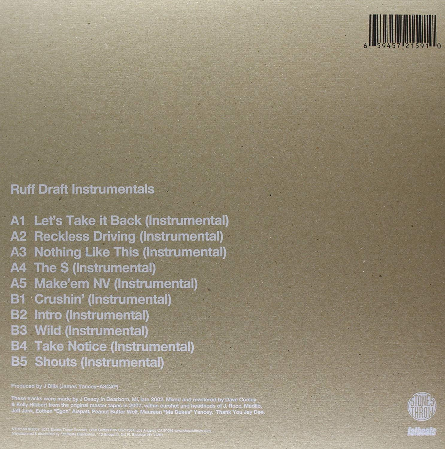 J Dilla - Ruff Draft Instrumentals  - (Vinyl)
