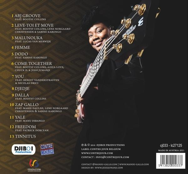 CD-Cover, eine schwarze Frau spielt Gitarre. Text auf dem Cover enthält Songtitel und Copyright-Infos.