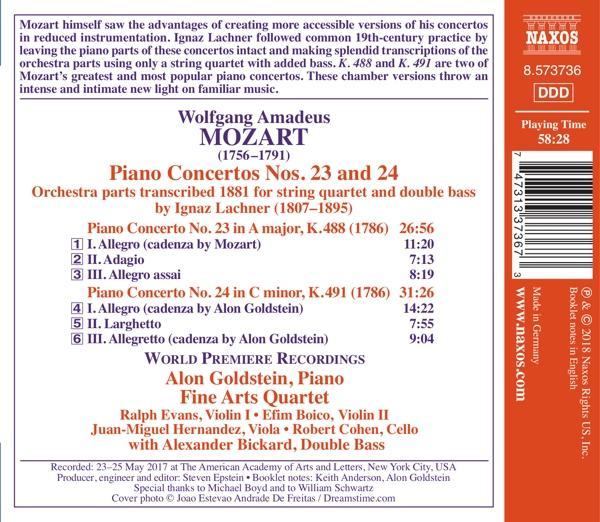 CD-Cover mit Text über Mozart-Konzerte, Titelliste und einer Spielzeit von 58:28.