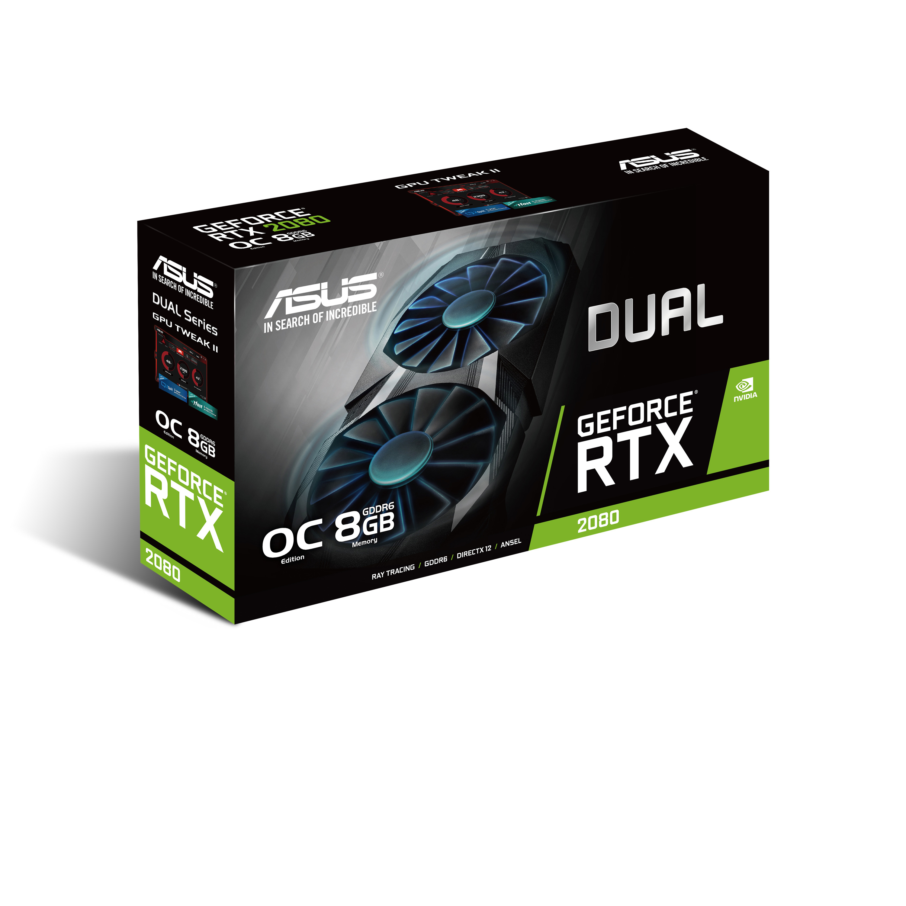 ASUS GeForce RTX™ 2080 Dual OC 8GB (90YV0C30-M0NA00) (NVIDIA, Grafikkarte)