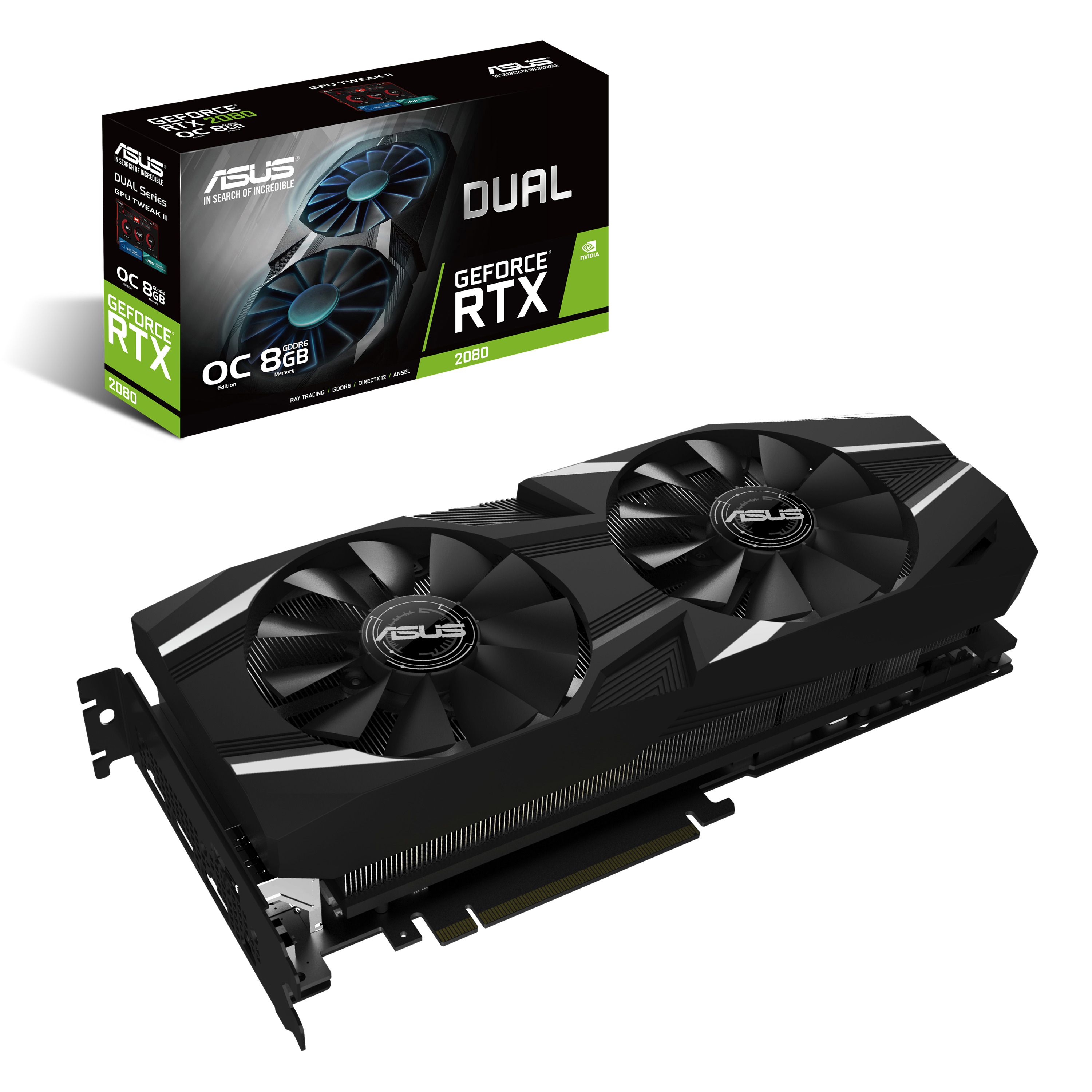 ASUS GeForce RTX™ 2080 Dual OC 8GB (90YV0C30-M0NA00) (NVIDIA, Grafikkarte)