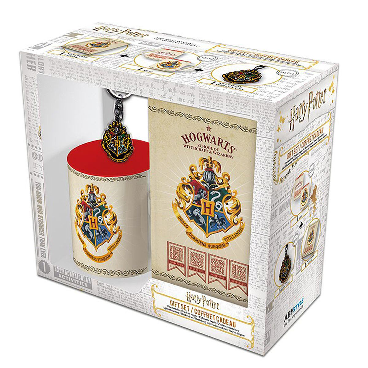 ABYSTYLE Harry Potter Metallflasche – Hogwarts Design, 500 Ml, Aus Edelstahl, Offizielles Lizenzprodukt