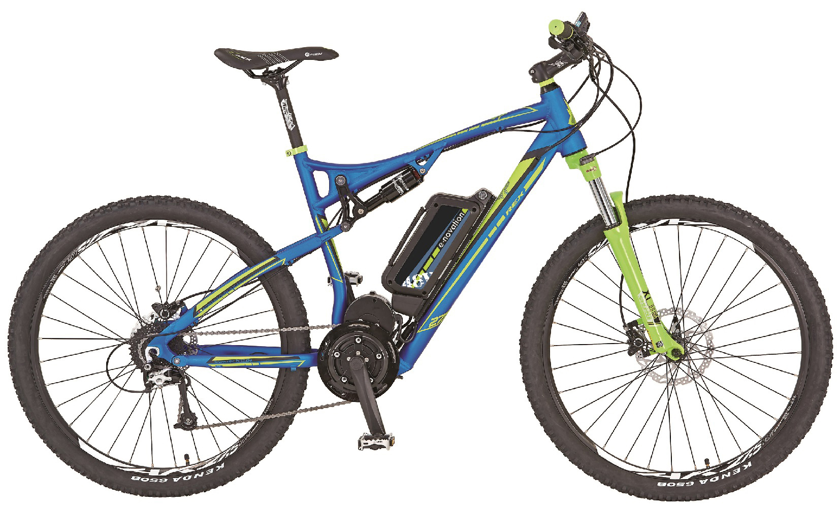REX 51666-0111 Graveler 6.9 Mountainbike (Laufradgröße: 27,5 Zoll, Herren-Rad, 412 Wh, Blau/Gelb)