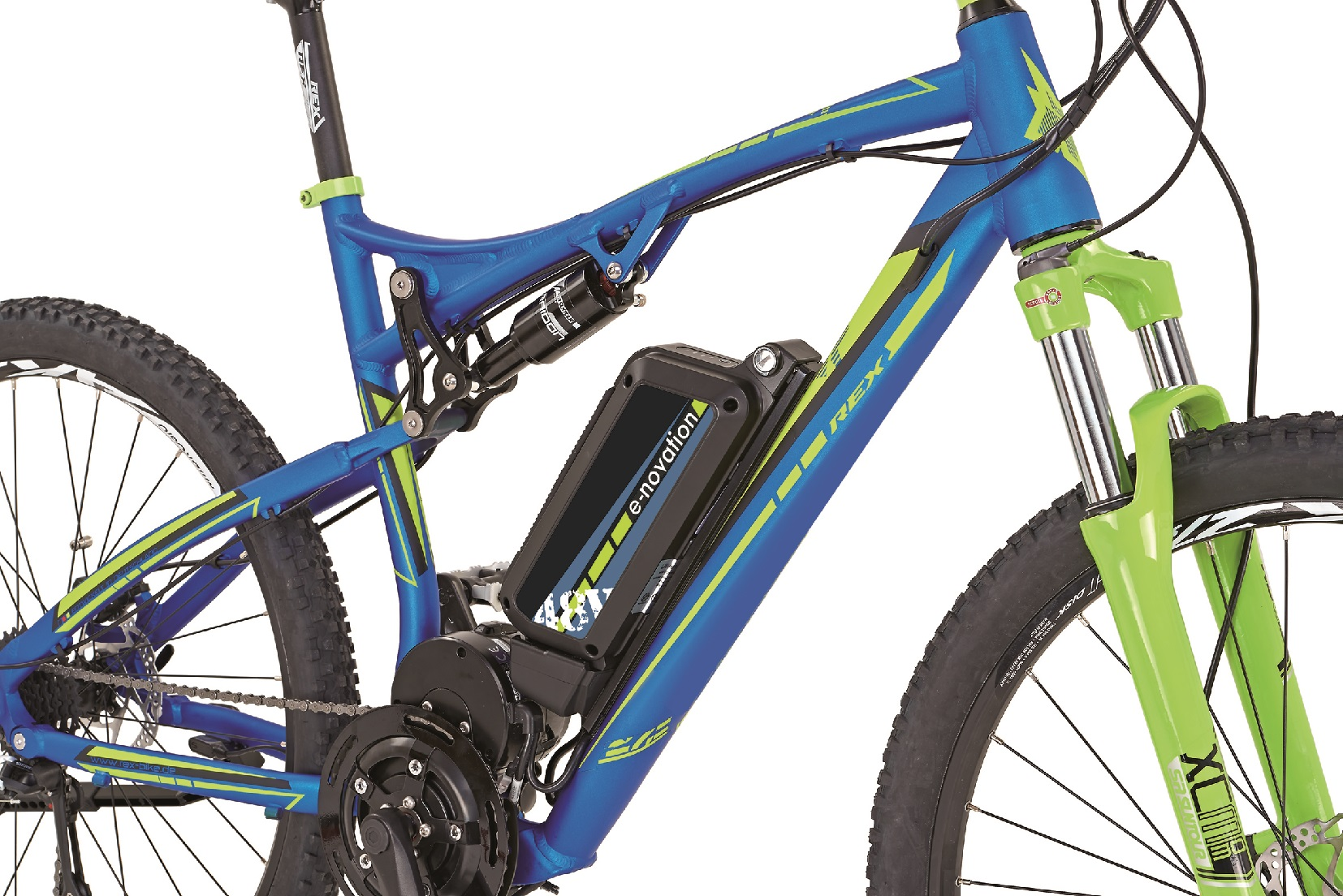 REX 51666-0111 Graveler 6.9 Mountainbike (Laufradgröße: 27,5 Zoll, Herren-Rad, 412 Wh, Blau/Gelb)
