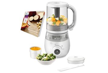 PHILIPS Babynahrungszubereiter SCF883/01 Avent Dampfgarer & Mixer weiß-grau