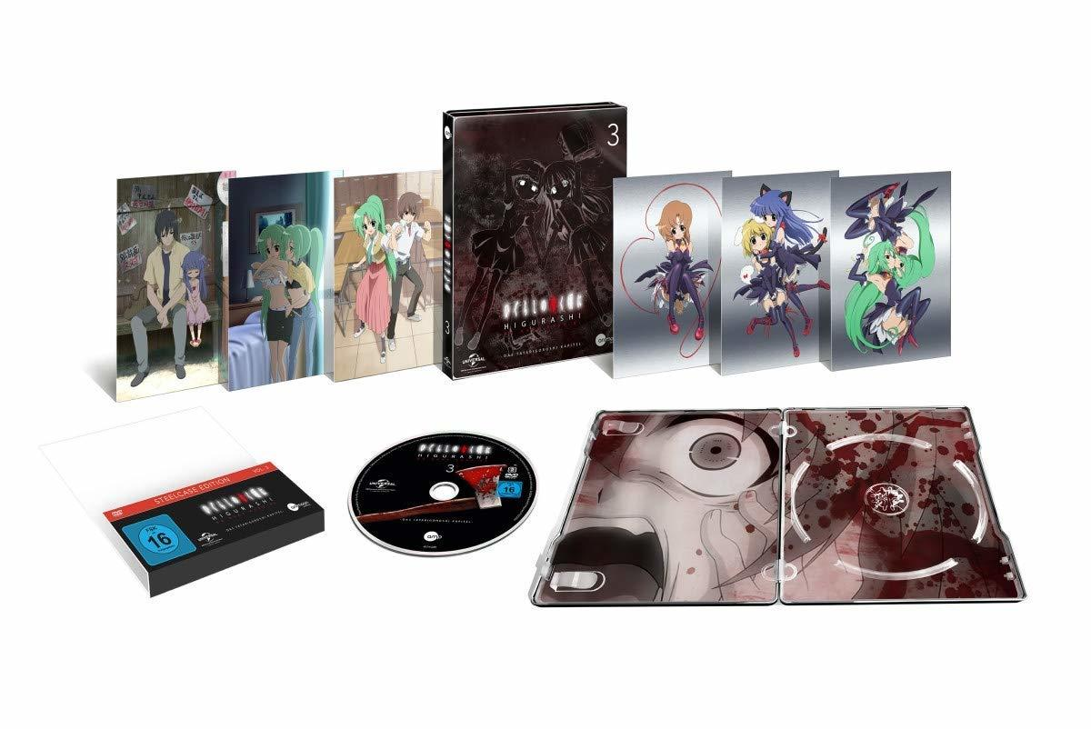 Anime-DVD-Set mit mehreren Covern, Discs und einer Box.