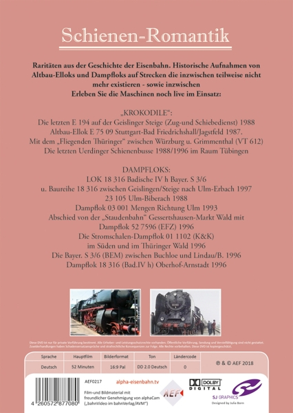 Romantik Auf Schienen: Eisenbahnraritäten-Dampf DVD