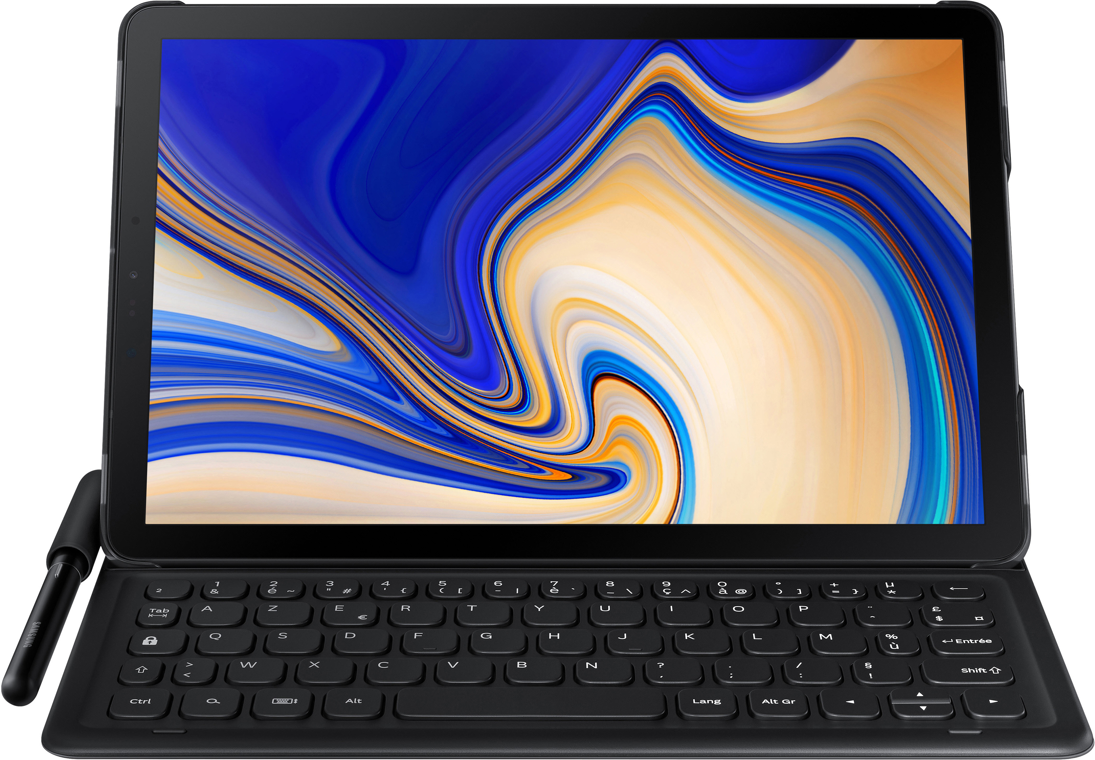 SAMSUNG Book Cover Keyboard EJ-FT830 für das Galaxy Tab S4, schwarz Schutzhülle mit Tastatur, für Tablet, Schwarz