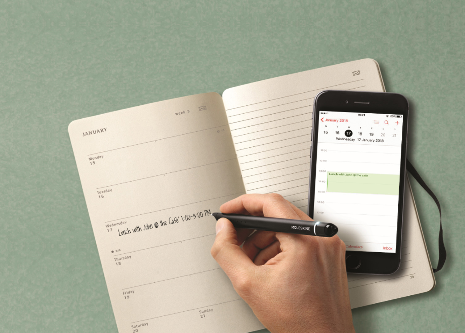 MOLESKINE Smart Pro Kalender 2019, Schwarz