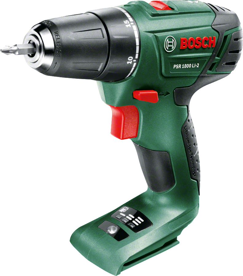 BOSCH PSR1800 LI-2 Akkubohrmaschine, Grün, Rot, Schwarz