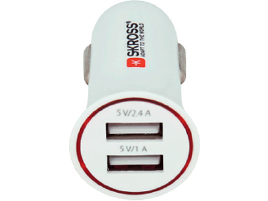 SKROSS USB CAR CHARGER 2X 100MAH - KFZ Ladegerät (Weiss)