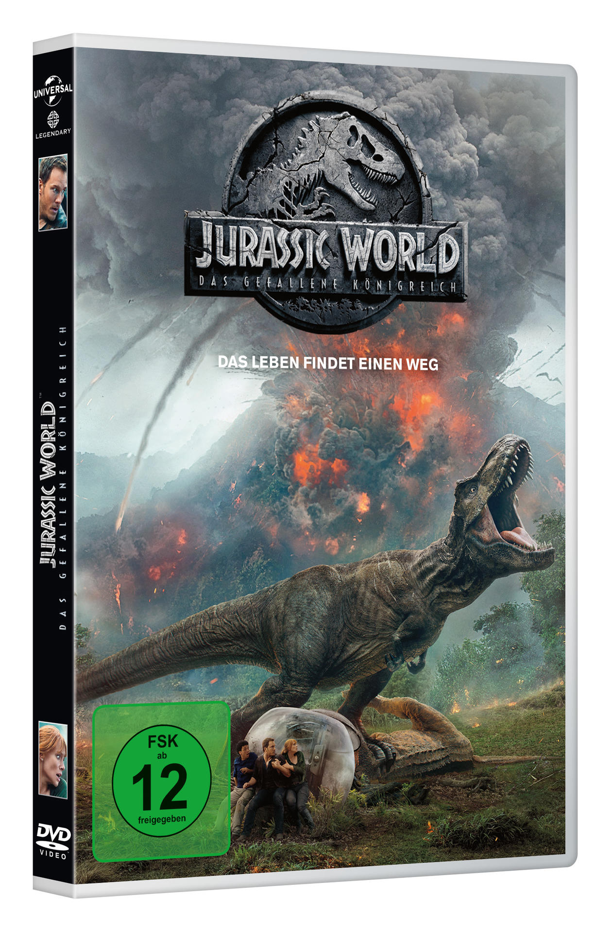 DVD-Hülle für Jurassic World mit einem Dinosaurierbild und dem Filmtitel.