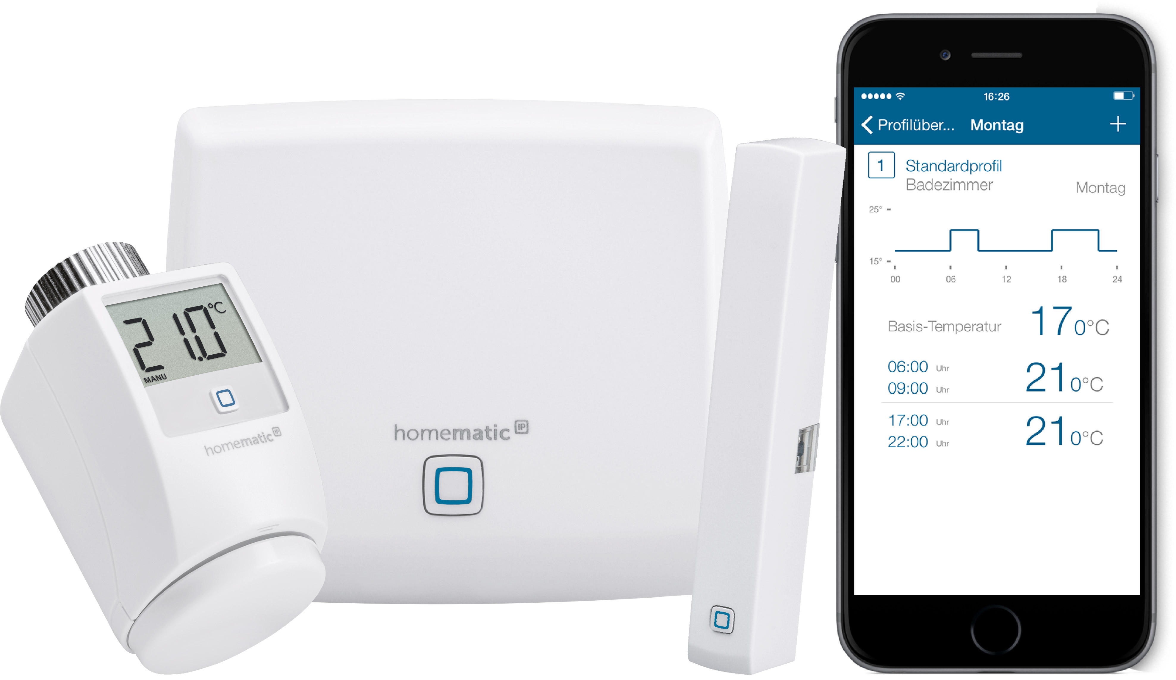 HOMEMATIC IP Starterset Raumklima, weiß Heizkörperthermostat Starter Set Weiß