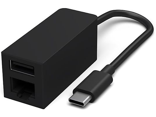 MICROSOFT Surface USB-C-zu-Gigabit-Ethernet/USB 3.0-Adapter - Adapter (Schwarz)