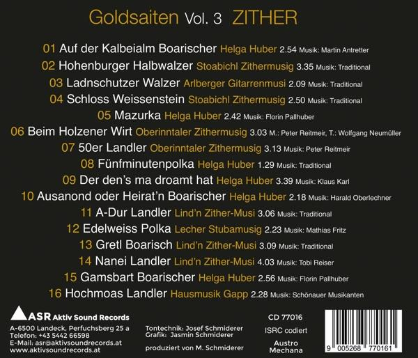 - Zither - VARIOUS Goldsaiten CD (CD) Vol.3-Volksmusik