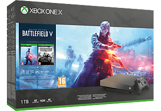 MICROSOFT Xbox One X Gold Rush Special Edition 1TB + Battlefield V Deluxe Edition + Battlefield 1943