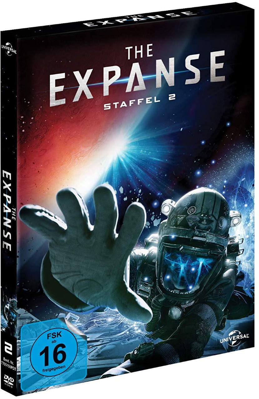 DVD-Cover: Astronaut in einem Helm, der sich ausstreckt, mit einer Weltraumszene.