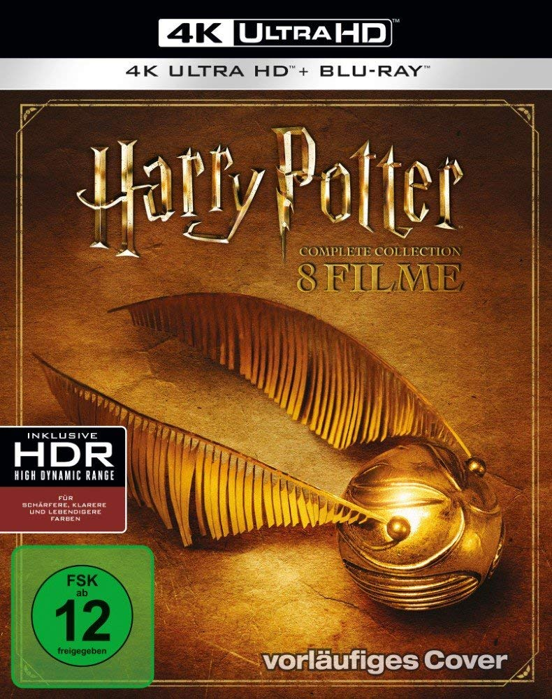 Das Cover des Harry Potter Complete Collection Blu-ray Films. Der Goldene Schnatz ist abgebildet.