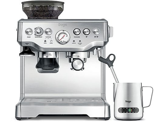 SAGE SES875BSS2EEU1A the Barista Express Espresso-Maschine (Silber, Integrierte Kaffeemühle, 2400 Watt, 15 bar)