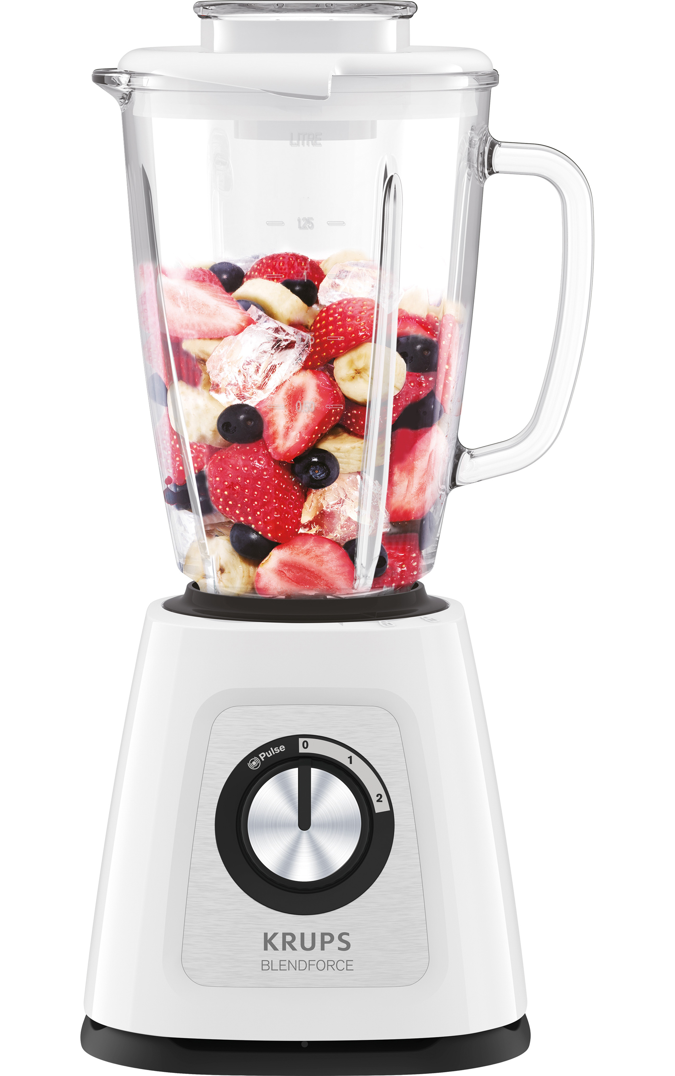 KRUPS KB4351 Blendforce+ Standmixer Weiß (800 Watt, 1.75 l)