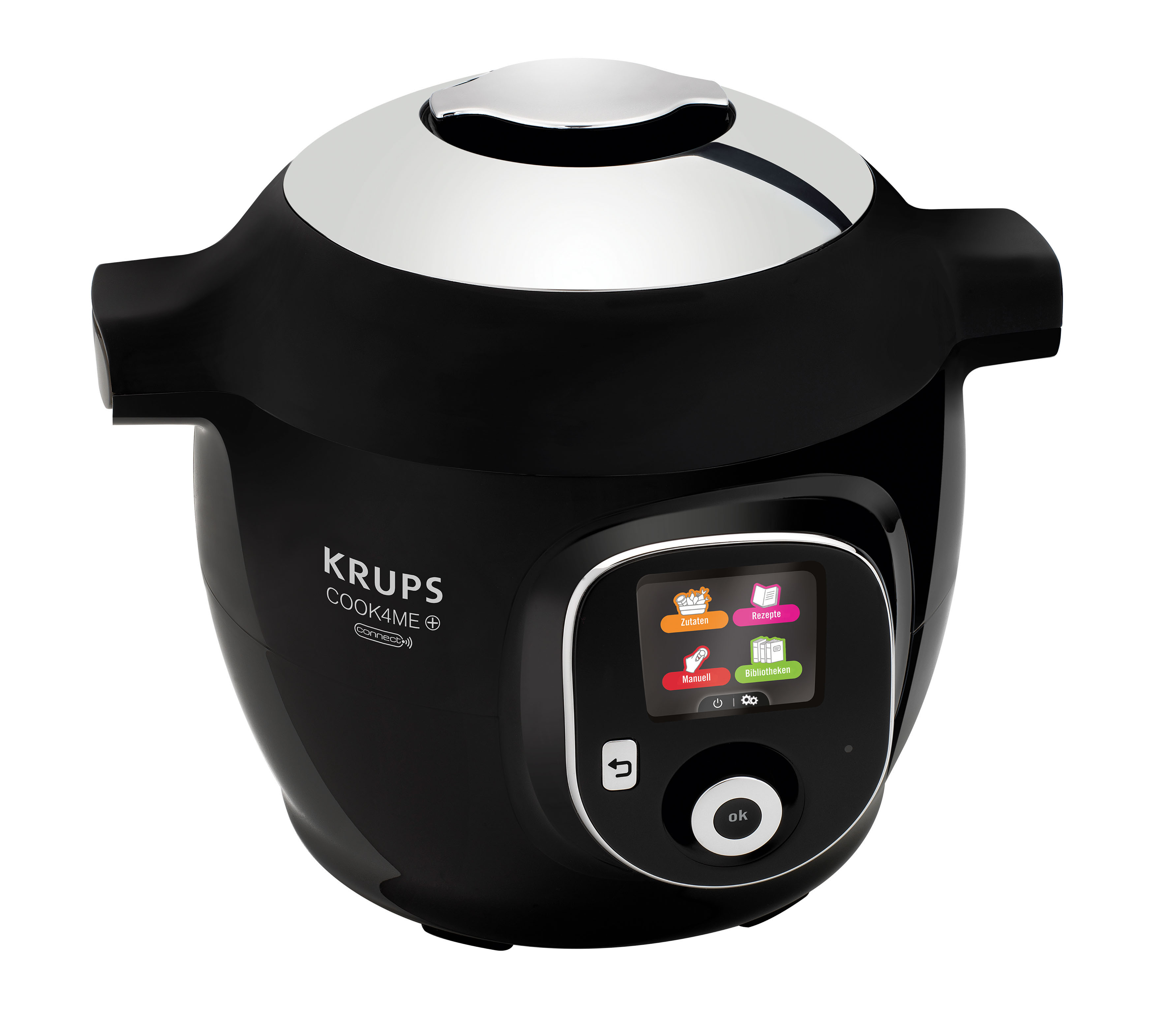 KRUPS Multikocher CZ7158 Cook4Me+ Connect Multikocher Schwarz/Grau (Rührschüsselkapazität: 6 l, 1600 Watt)