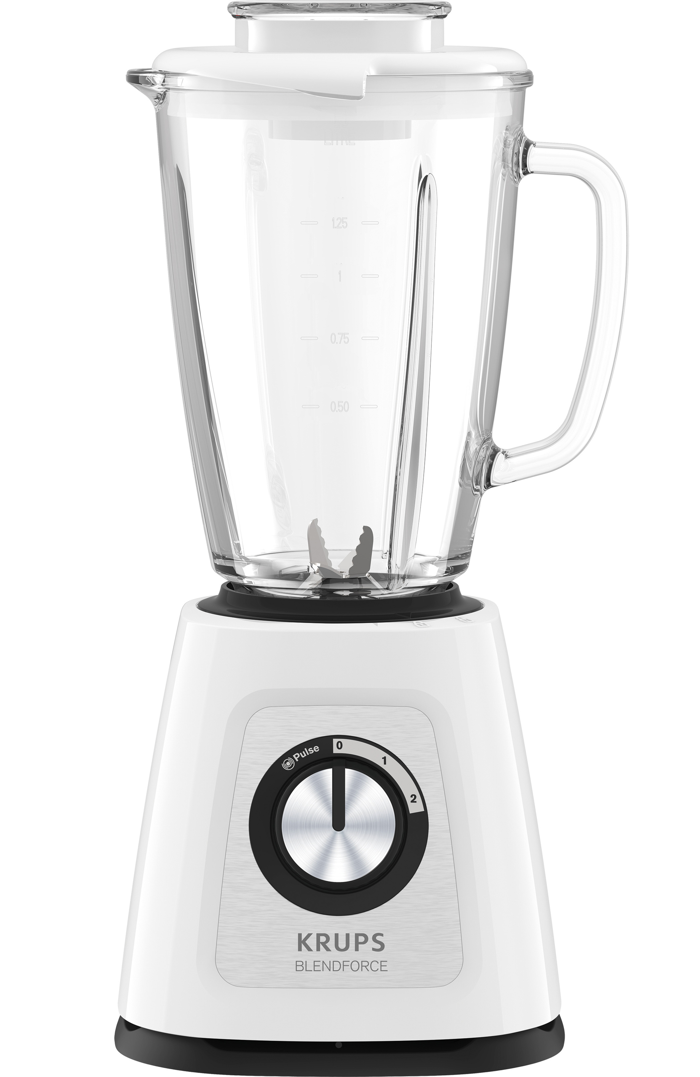 KRUPS KB4351 Blendforce+ Standmixer Weiß (800 Watt, 1.75 l)