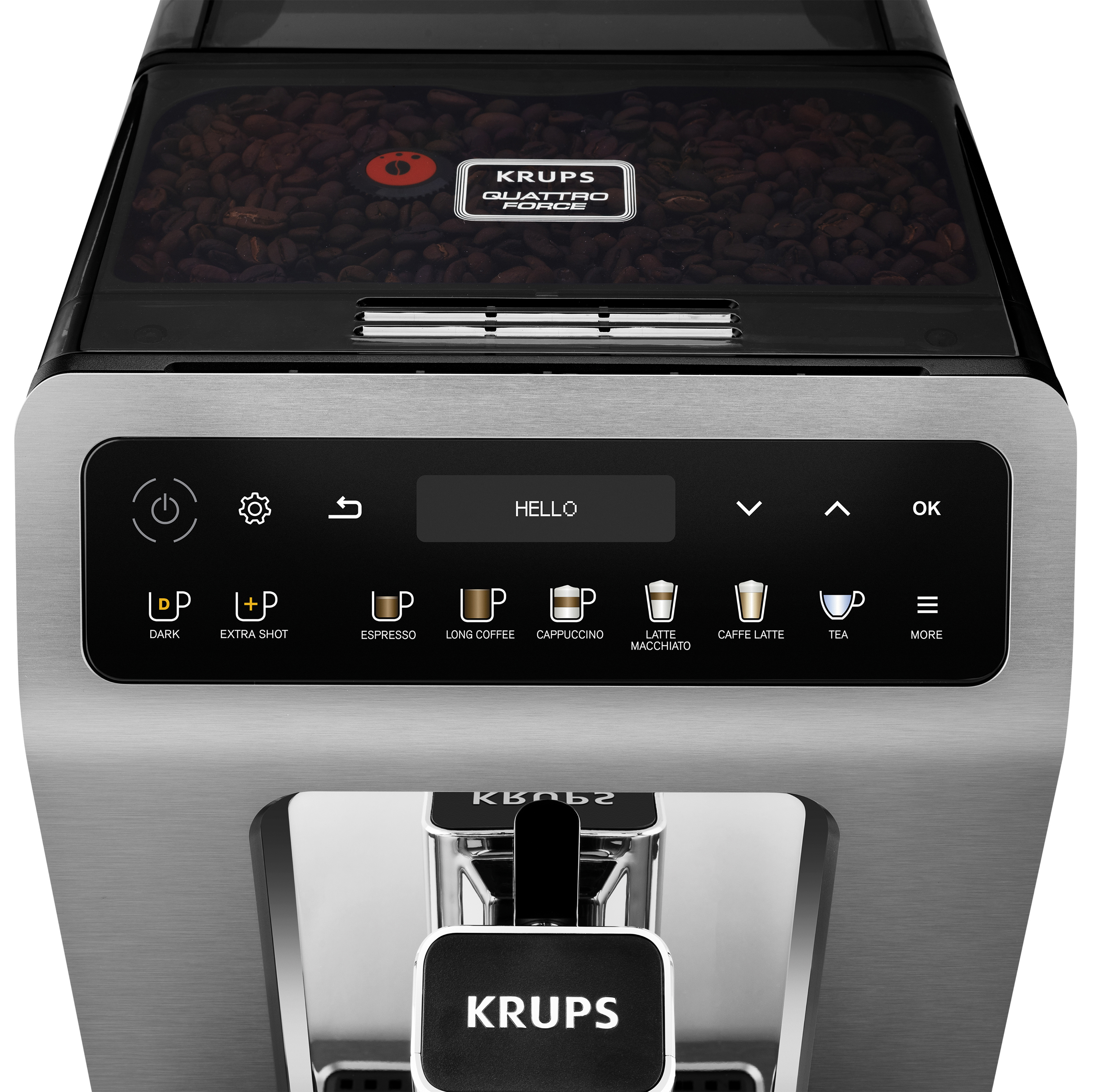 Nahaufnahme einer Krups Espressomaschinen-Blende.