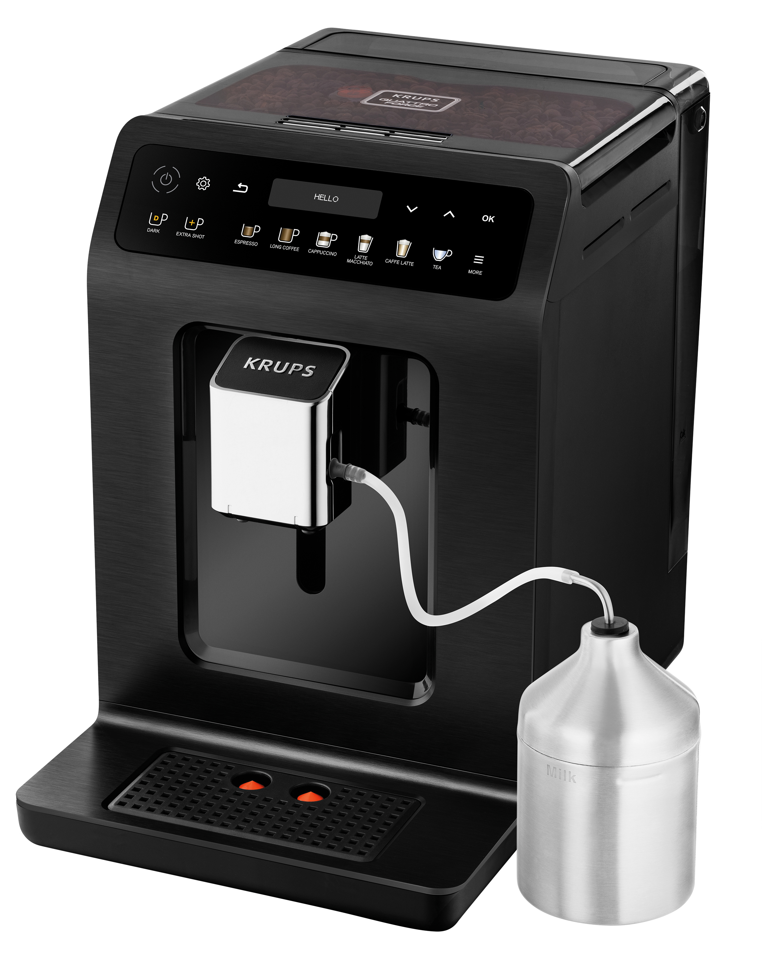 KRUPS EA8948 Schwarz-Metallic One-Touch-Cappuccino Plus Kaffeevollautomat Evidence