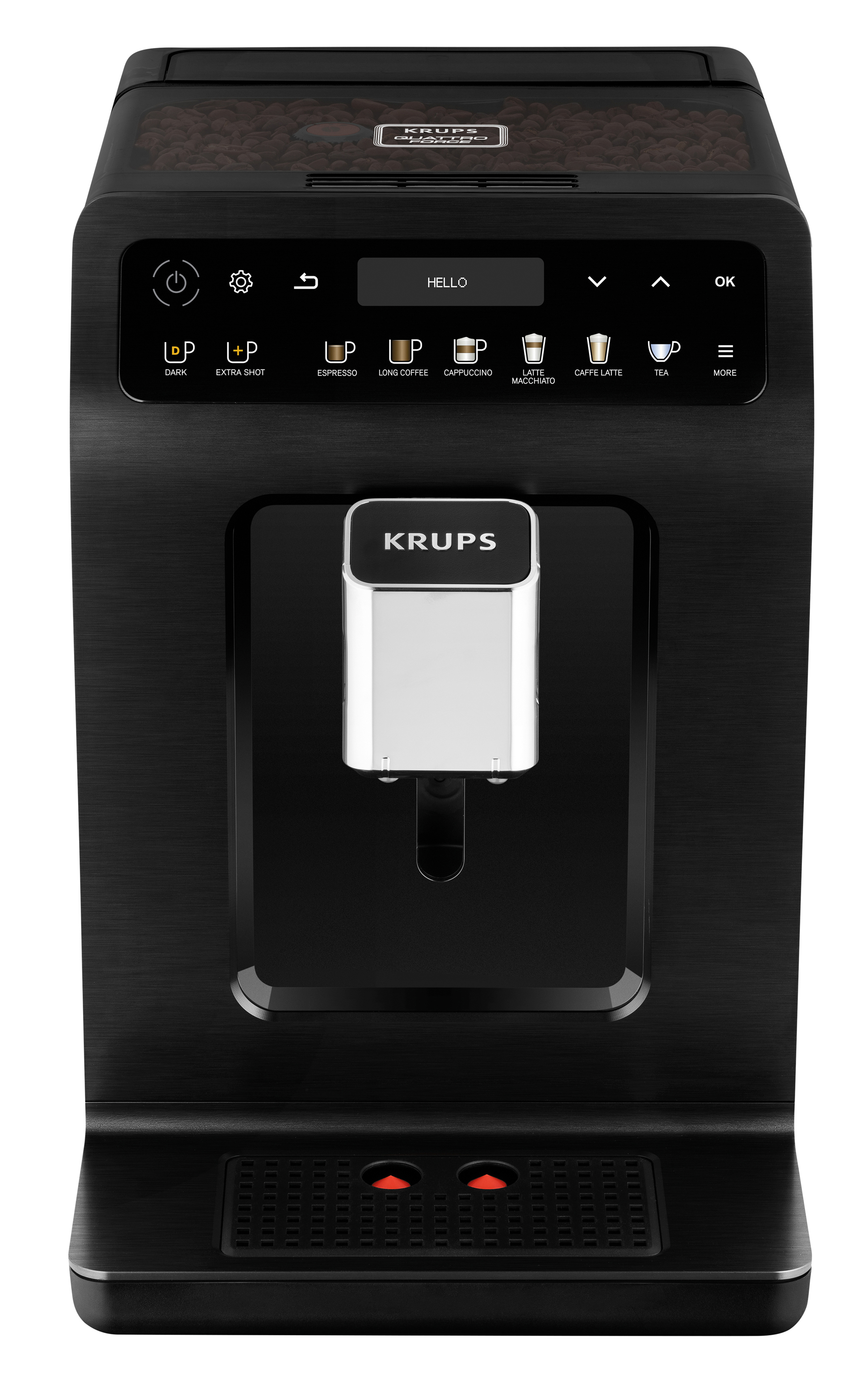 Schwarz-Metallic Evidence EA8948 Plus KRUPS Kaffeevollautomat One-Touch-Cappuccino