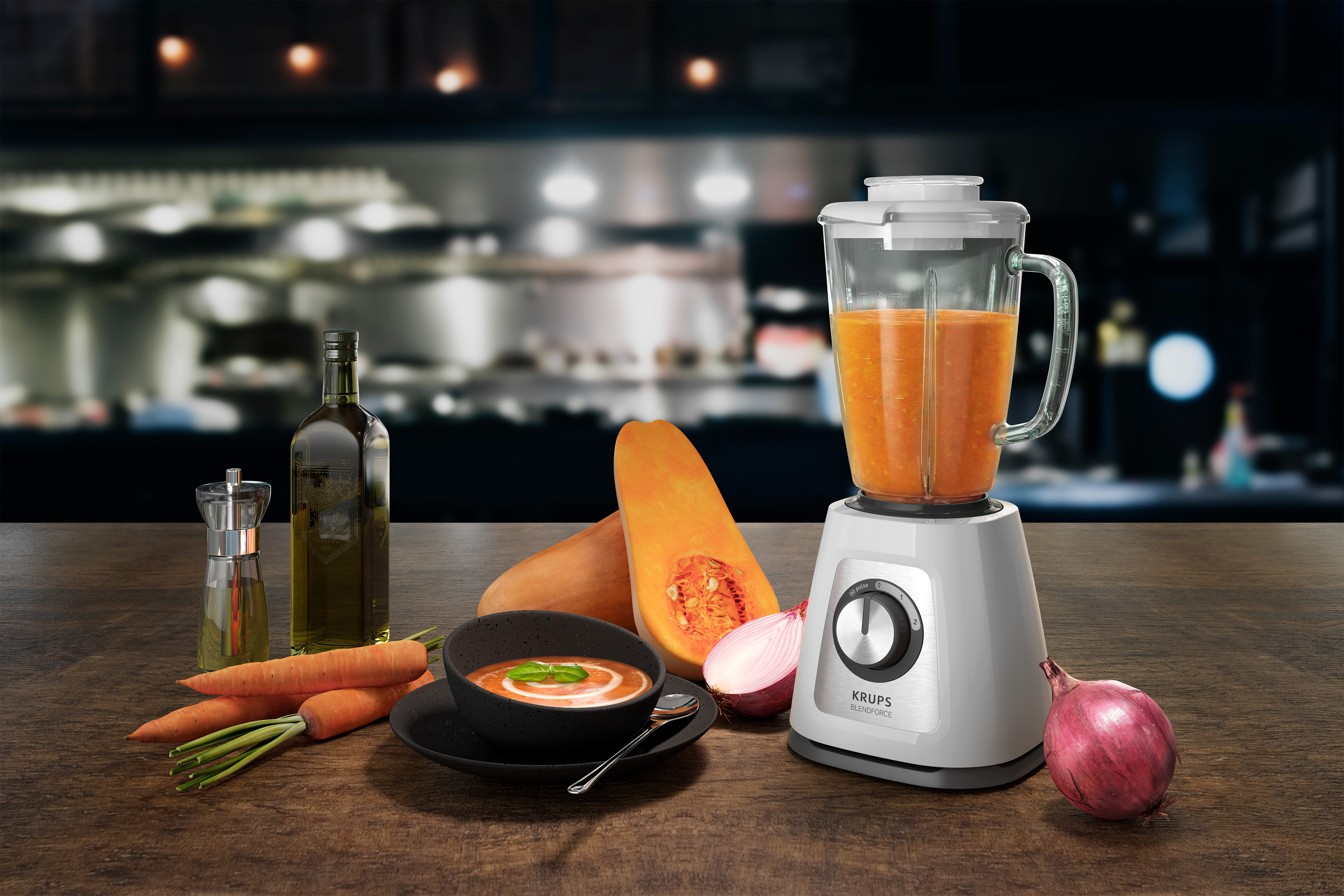KRUPS KB4351 Blendforce+ Standmixer Weiß (800 Watt, 1.75 l)