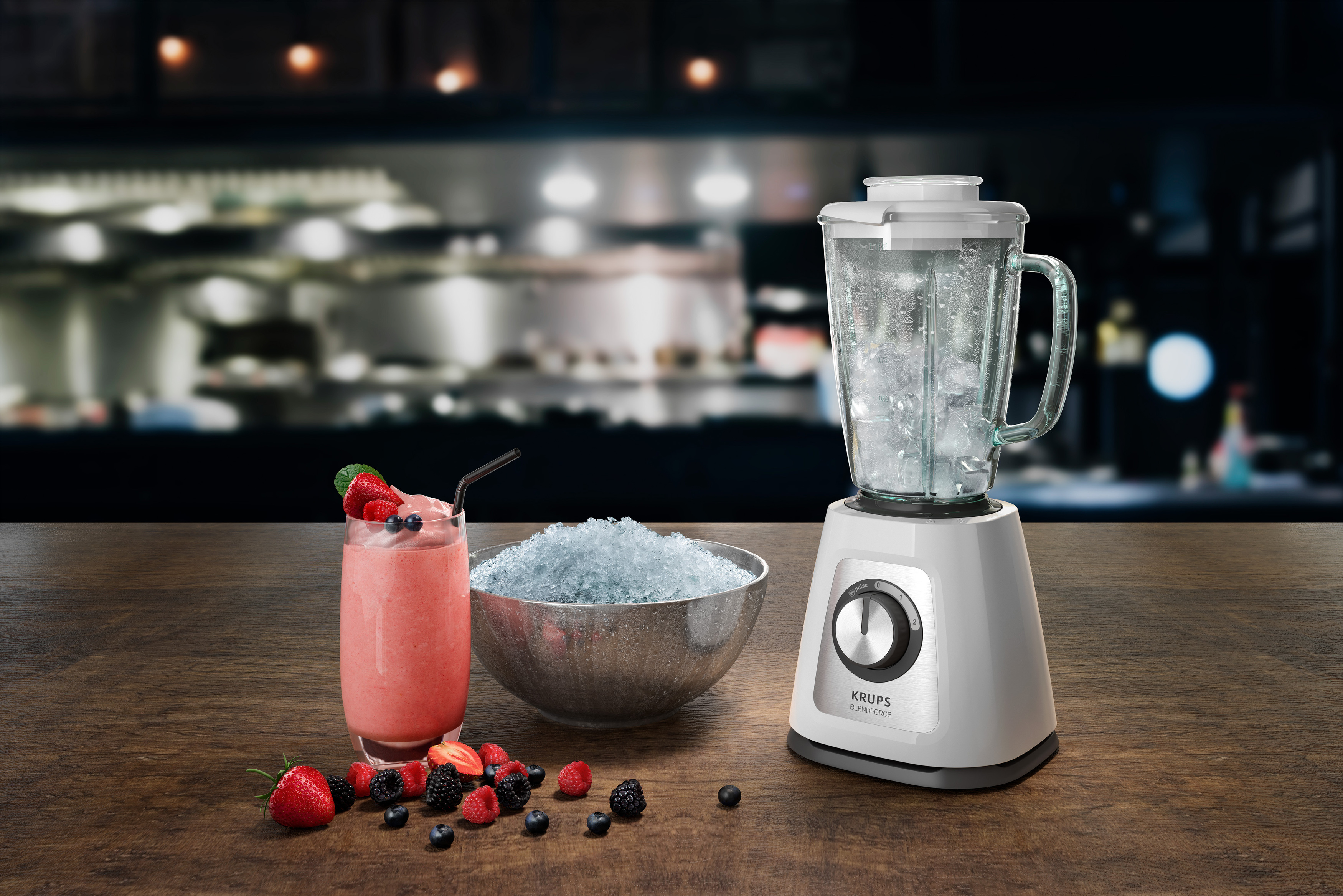 KRUPS KB4351 Blendforce+ Standmixer Weiß (800 Watt, 1.75 l)
