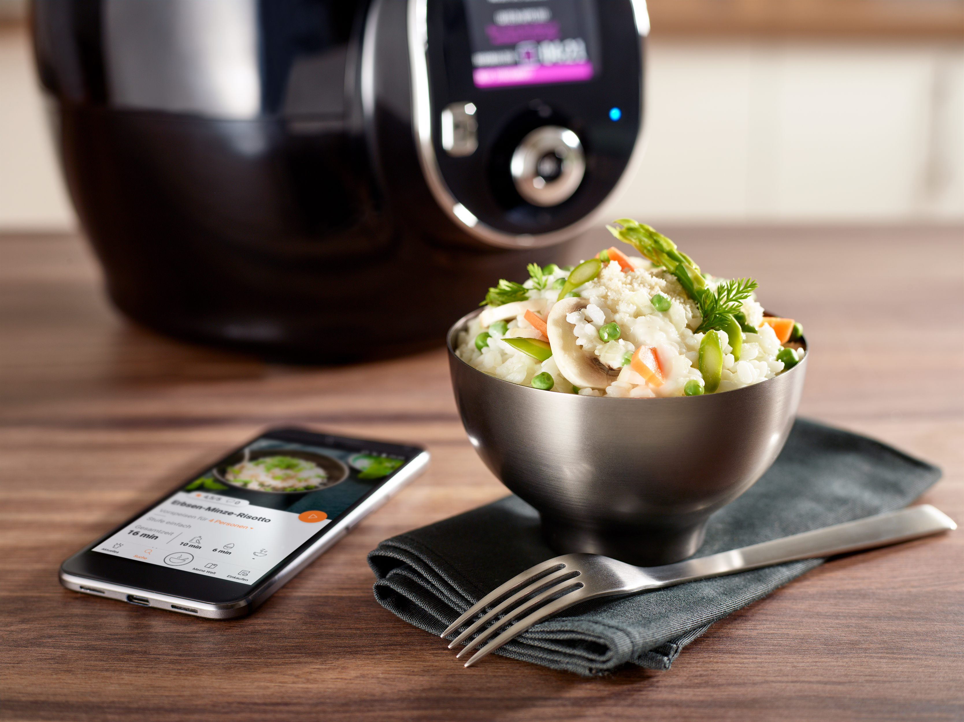 KRUPS Multikocher CZ7158 Cook4Me+ Connect Multikocher Schwarz/Grau (Rührschüsselkapazität: 6 l, 1600 Watt)