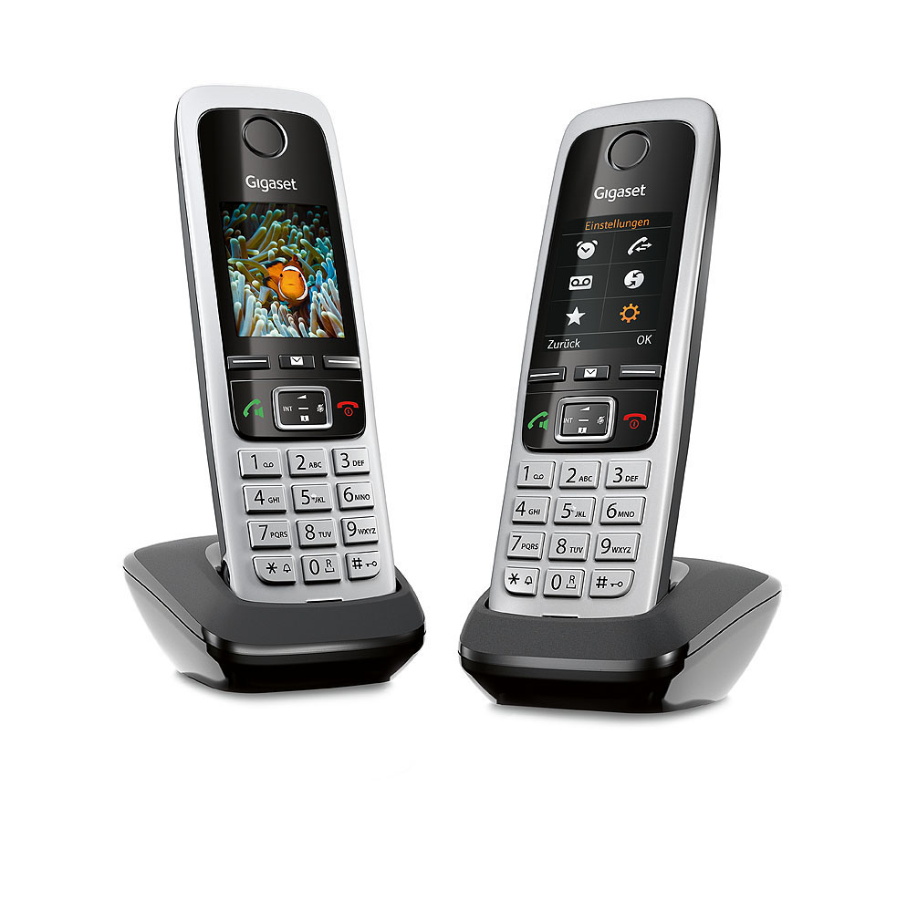 GIGASET C430HX DUO Schnurloses Telefon, Schwarz/Silber