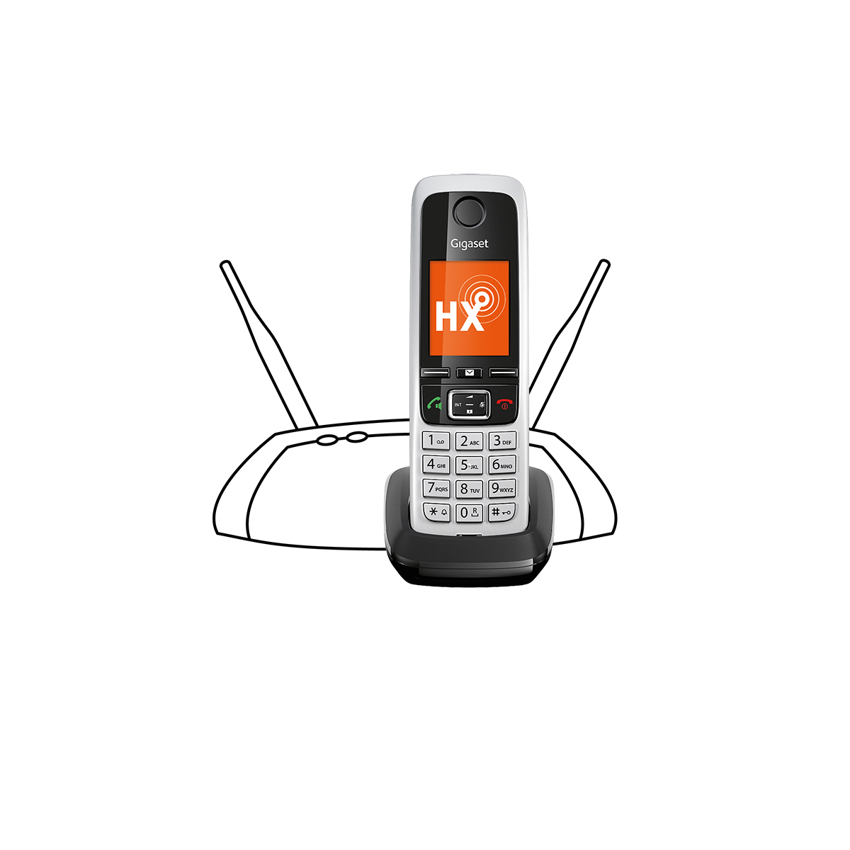 GIGASET C430HX DUO Schnurloses Telefon, Schwarz/Silber