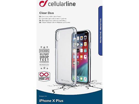 CELLULAR LINE CLEAR DUO - Handyhülle (Passend für Modell: Apple iPhone XS Max)
