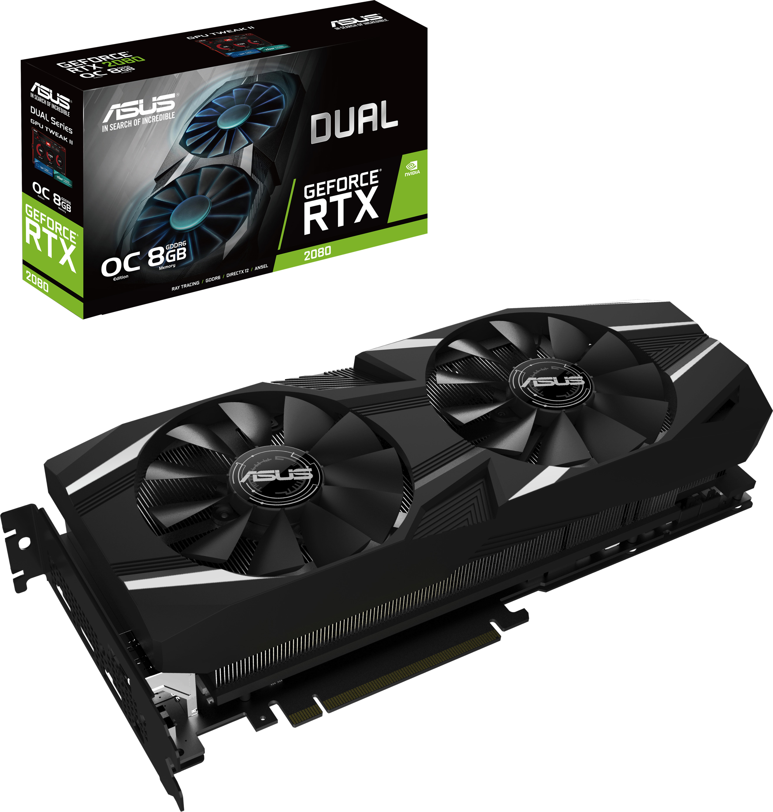 ASUS Dual GeForce® RTX 2080 OC, DUAL-RTX2080-O8G (90YV0C30-M0NM00)