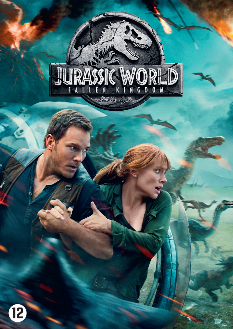Jurassic World filmposter met Chris Pratt en Bryce Dallas Howard.