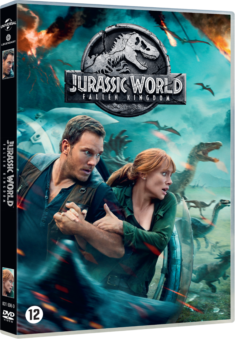 Jurassic World: Fallen Kingdom DVD-hoes. Met Chris Pratt en Bryce Dallas Howard.