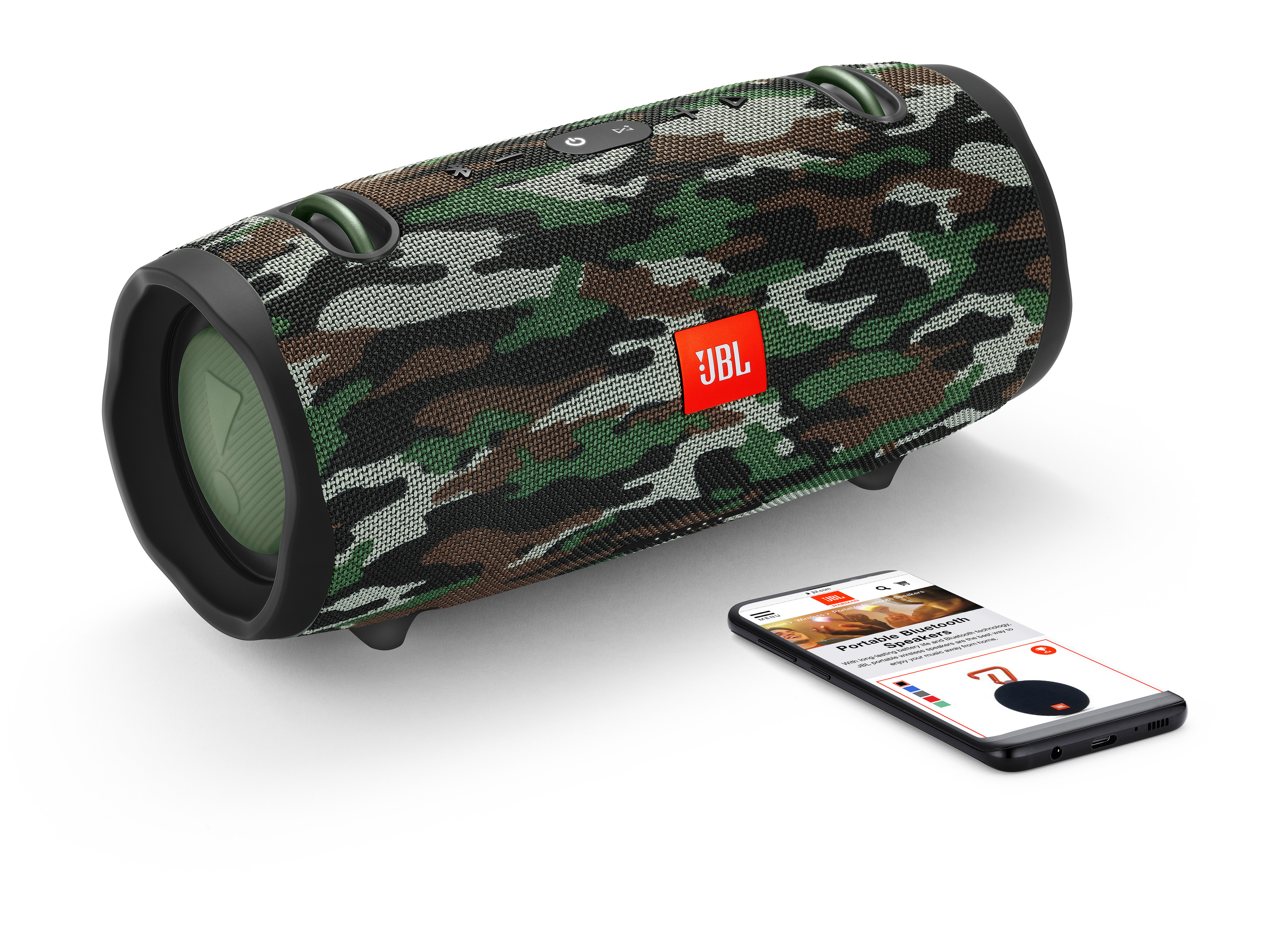 JBL Xtreme 2 Bluetooth Lautsprecher, Camouflage, Wasserfest
