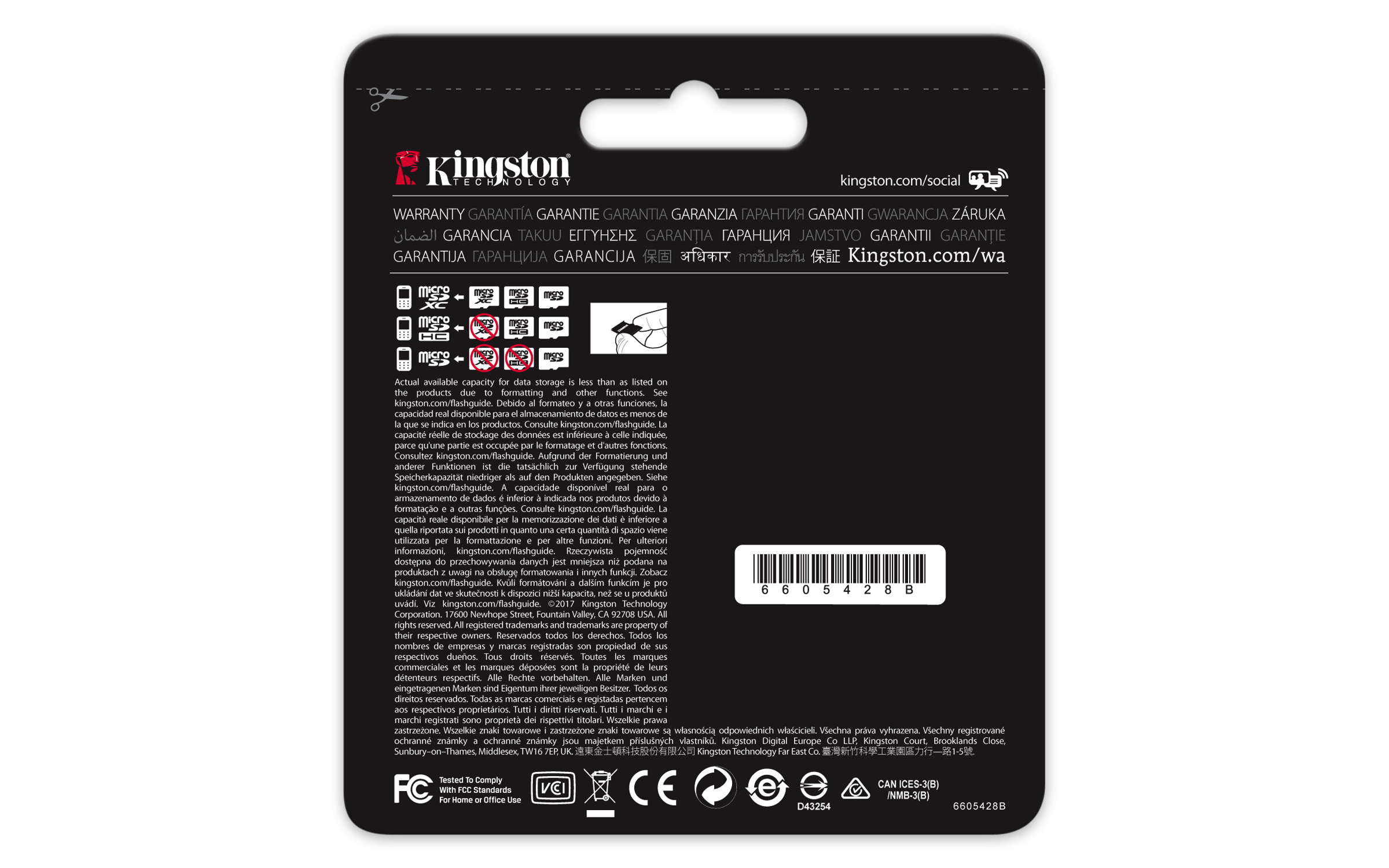 KINGSTON 64GB MICROSDXC CLASS U3 UHS-I 90R/45W + SD ADAPTER