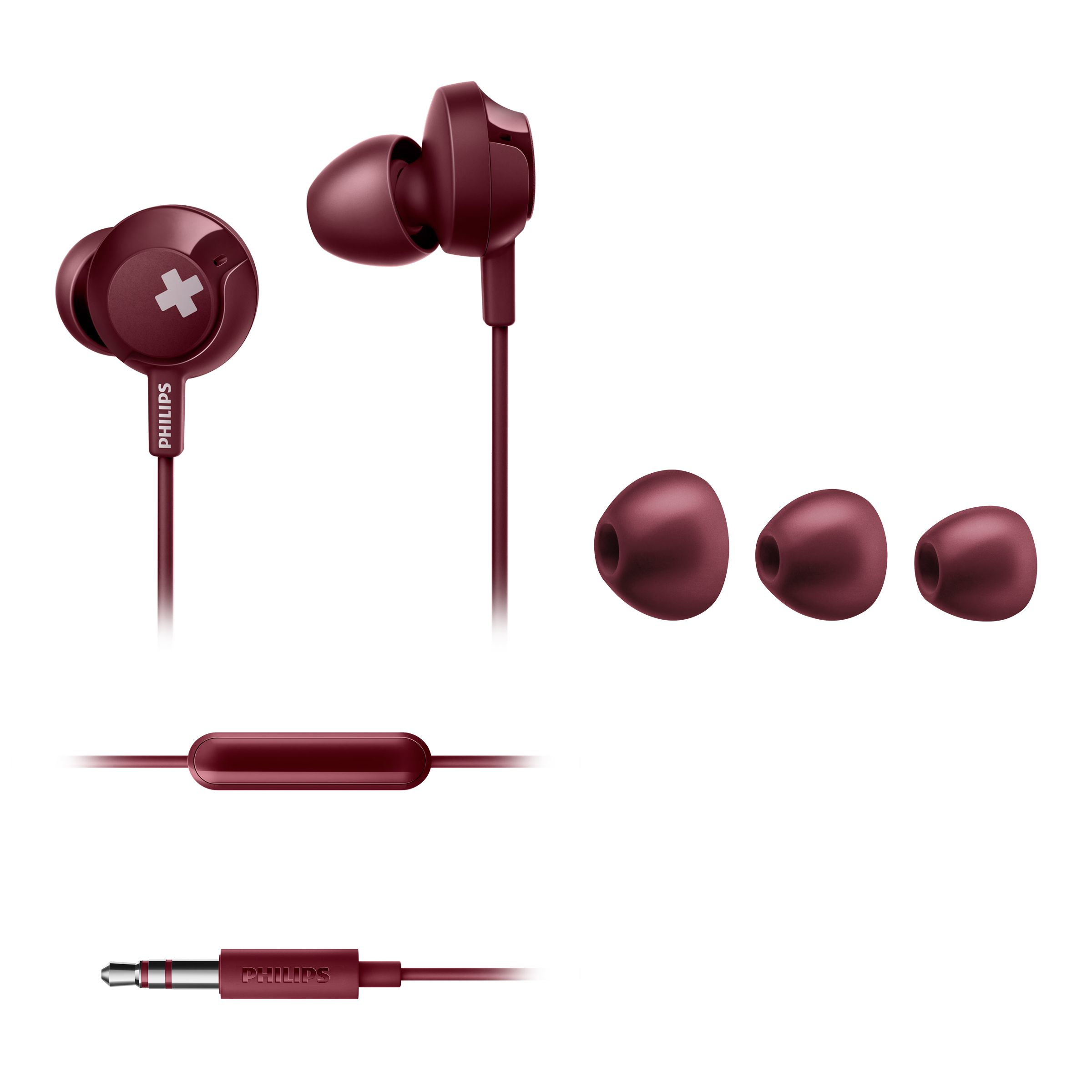 PHILIPS SHE4305  Mikrofonlu Kulak İçi Kulaklık Kırmızı