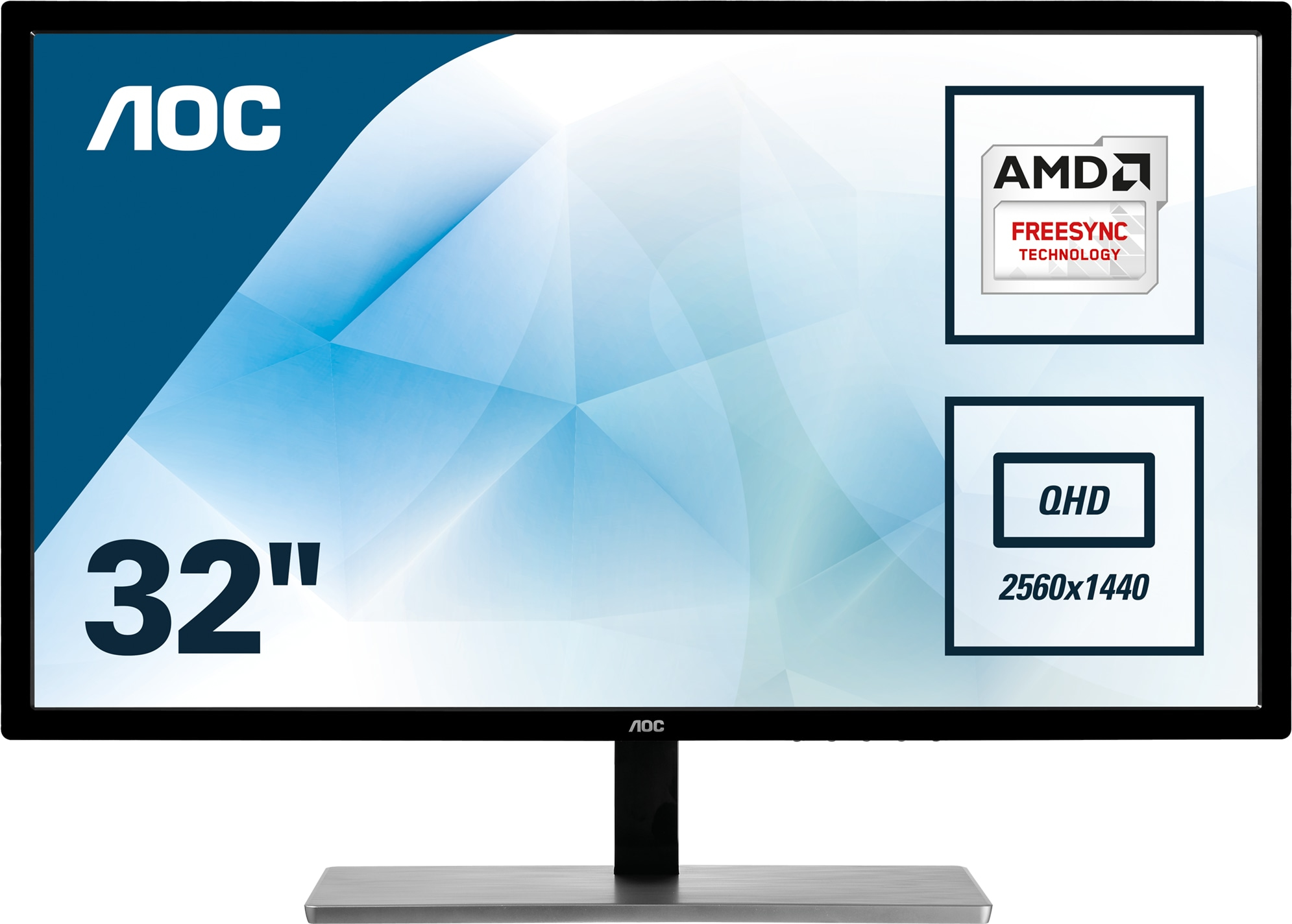 AOC Monitor Q3279VWFD8 31.5"  31,5 Zoll Monitor, WQHD, 4 ms Reaktionszeit, 250 cd/m², 75 Hz, Schwarz
