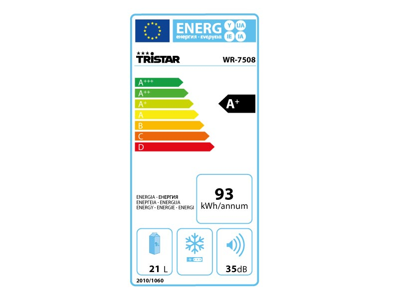 Frigor�fico Botellero Tristar wr7508 vinoteca 8 refrigerador para capacidad display led 21l